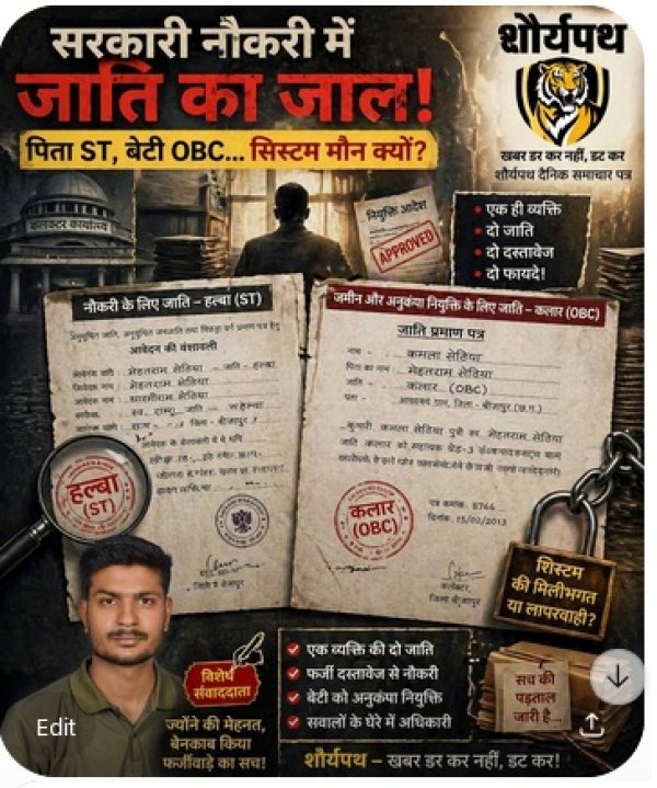 &ldquo;सरकारी नौकरी में &lsquo;जाति का जाल&rsquo;&mdash;पिता SC, बेटी OBC&hellip; सिस्टम मौन क्यों?&rdquo;