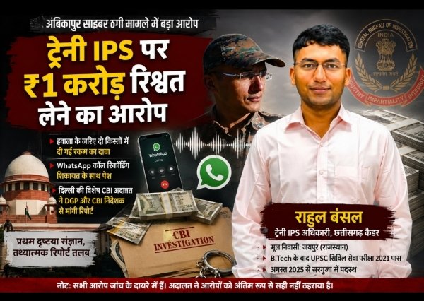 अंडर-ट्रेनिंग IPS अधिकारी पर करीब ₹1 करोड़ रिश्वत के आरोप, दिल्ली की विशेष CBI अदालत ने DGP और CBI निदेशक से मांगी रिपोर्ट