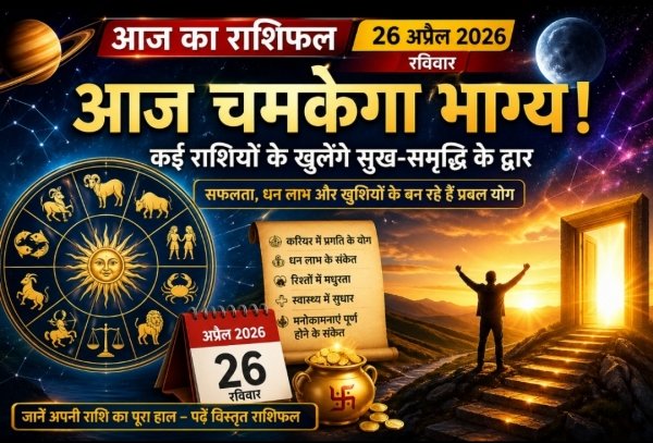 &ldquo;26 अप्रैल का राशिफल: आज भाग्य देगा बड़ा संकेत, जानिए आपकी राशि का हाल&rdquo;