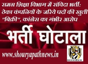 समग्र शिक्षा विभाग में संविदा भर्ती: ठेका कंपनियों के जरिये पदों की खुली "बिक्री", कांग्रेस का गंभीर आरोप