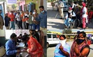 नगरीय निकाय चुनाव में सुबह से ही लंबी लंबी कतारें देखी गई