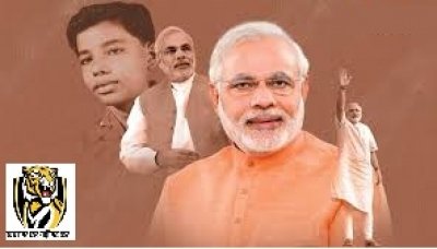 नरेन्&zwj;द्र मोदी: राजनीतिक अभिजात वर्ग को चुनौती देने वाले जननायक.