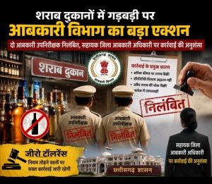 शराब दुकानों की अनियमितताओं पर आबकारी विभाग की बड़ी कार्रवाई, दो उपनिरीक्षक निलंबित, सहायक जिला आबकारी अधिकारी पर गिरी गाज